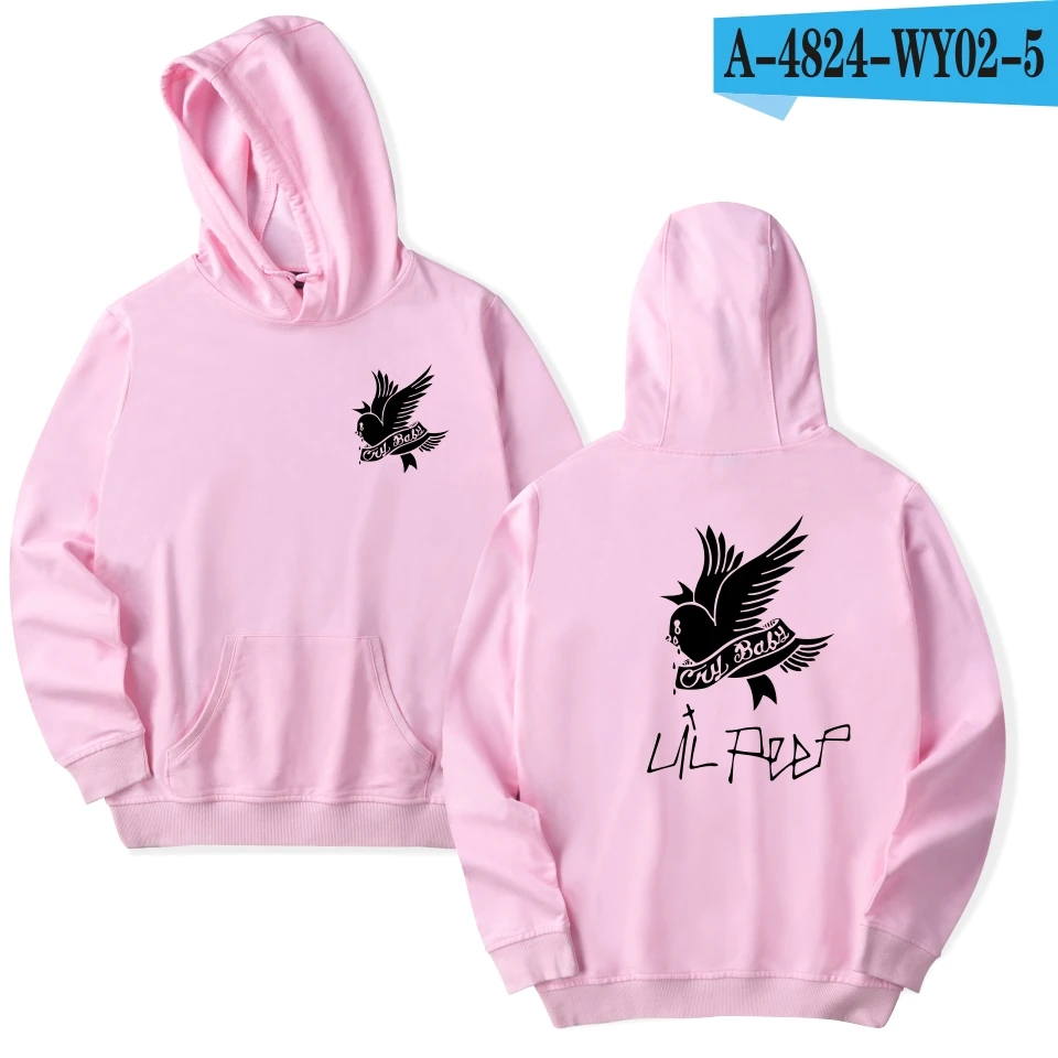 pink Новинка Lil Peep розовые толстовки мужские/женские осенние модные свитшоты крутая флисовая свободная толстовка с принтом Lil Peep толстовки Homme - Цвет: pink