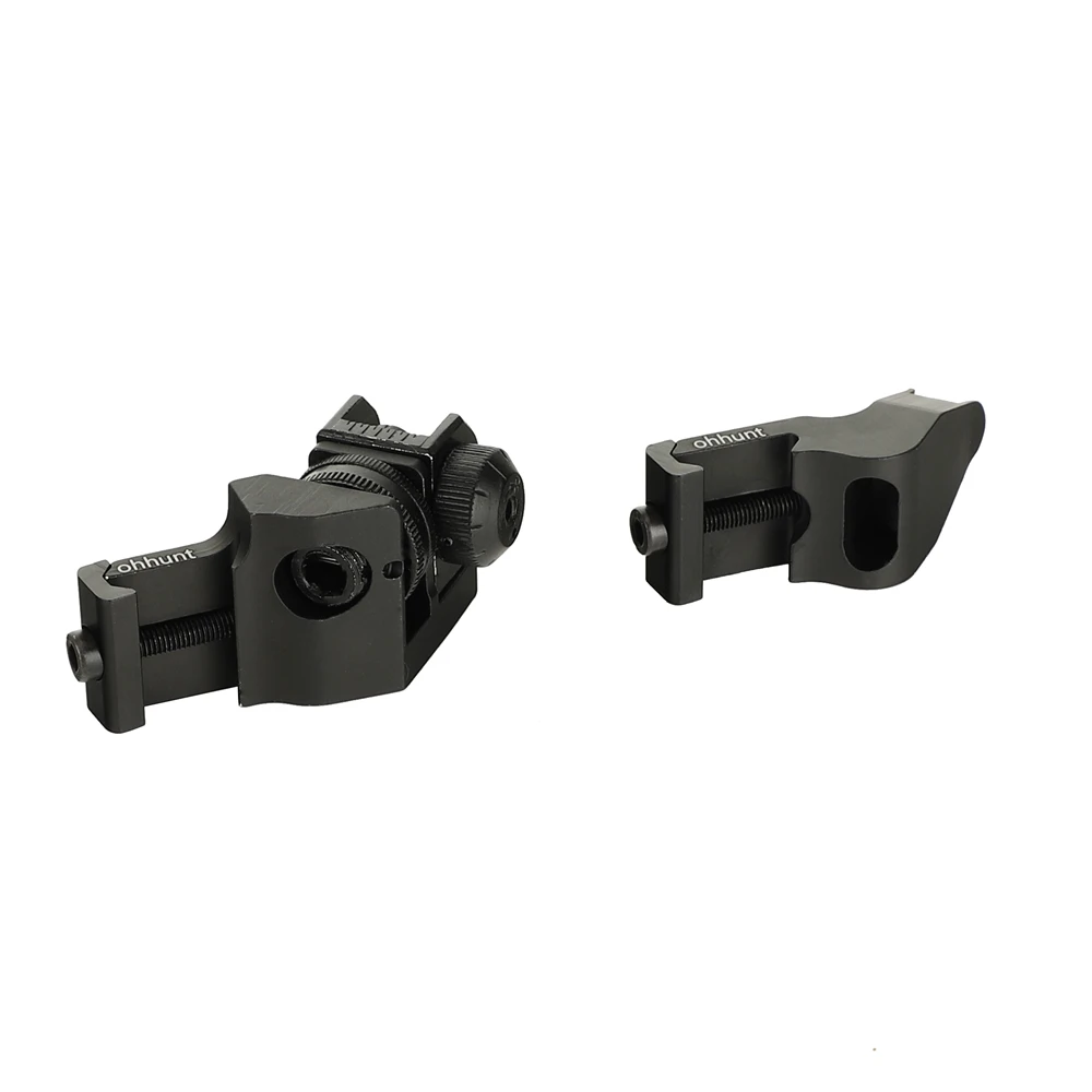 ohhunt Front and Rear 45 Degree Offset Hunting Tactical Rapid Transition BUIS Backup Iron Sight Set Free Shipping | Спорт и