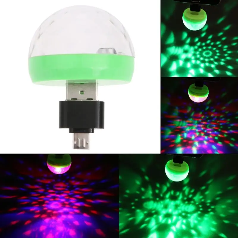 Мини USB СВЕТОДИОДНЫЙ вечерние диско светильник Портативный хрустальный шар