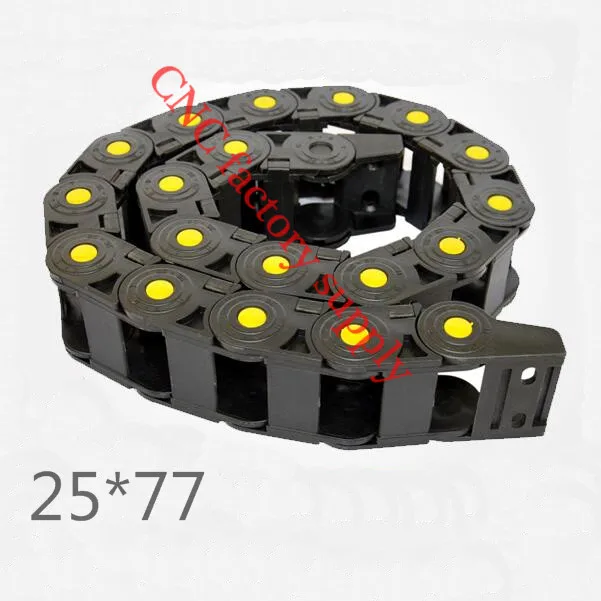 

Free Shipping Yellow spot 1M 25*77 mm Plastic Cable Drag Chain For CNC Machine,Inner diameter opening cover,PA66