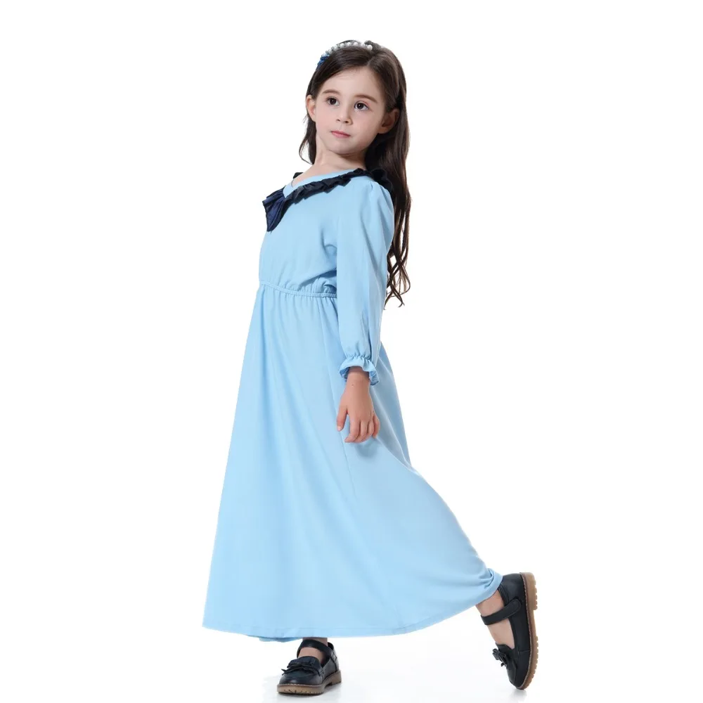Мусульманские детские длинные платья Abaya длинное платье для девочек халат кимоно