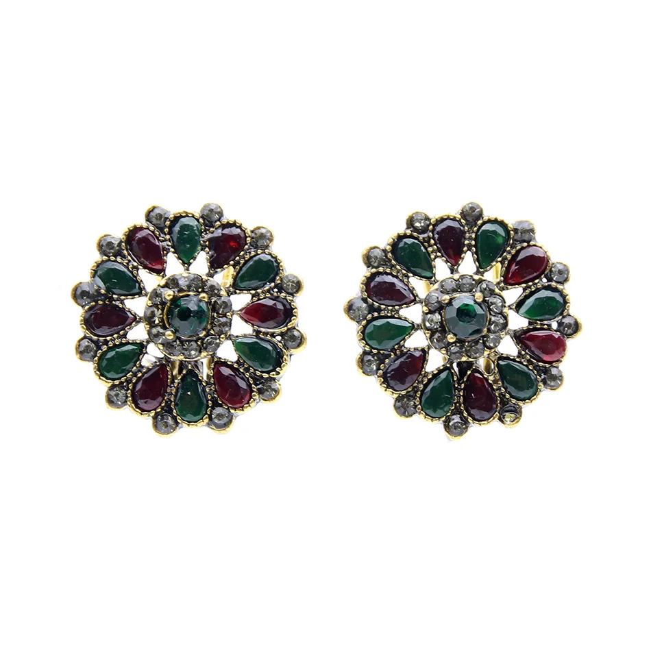 Роскошные женские круглые цветочные ювелирные наборы серьги в виде цветка