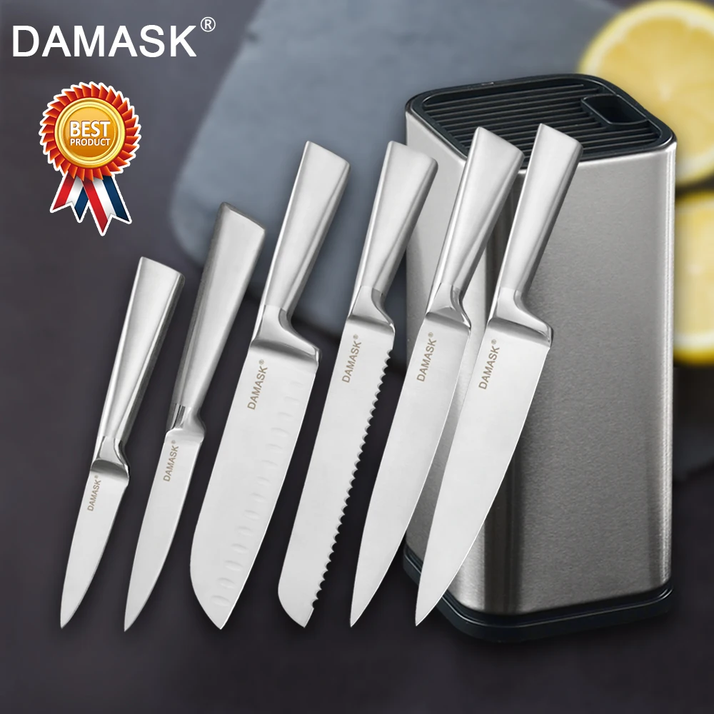Damask кухонная утварь Santoku набор кухонных ножей из нержавеющей стали для нарезки