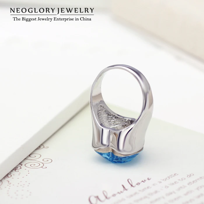 Neoglory Австрийский Хрустальное сердце любовь дизайнер палец ringsfor Для женщин jewelry
