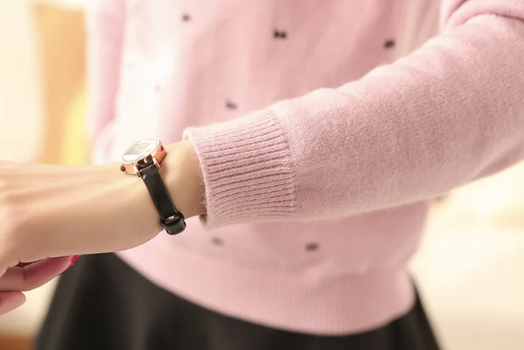 Brand Autumn Women Fashion Lace Turtleneck Pull Femme Solid Cute Bowknot Embroidery Long Sleeve Slim Pullover Sweater 917 | Женская