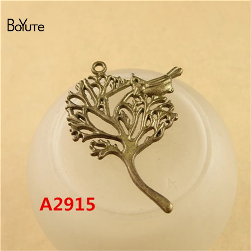 

BoYuTe (40 Pieces/Lot) 40*31MM Vintage Charms Pendants Metal Alloys Antique Bronze Tree Bird Charm Pendant Diy Jewelry Findings