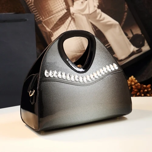 Silver ICEV новые модные простые женские кожаные сумки boston tote из лакированной кожи Клатчи женские сумки через плечо с верхней ручкой - Цвет: Silver
