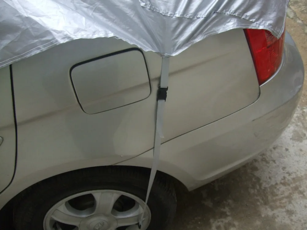 car cover prevent heat cold sun rain snow half auto cover for saloon hatchback pickup pvc coating cover l xl optional free global shipping
