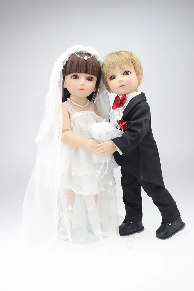 Модная 18 дюймов шарнирная Кукла SD/BJD Невеста и жених куклы игрушки 45 см bjd Дети Девушки тело для кукол подарки