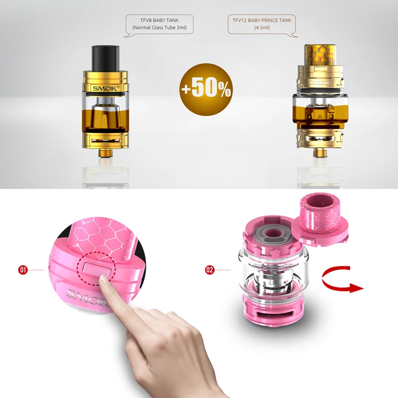 Новый запас SMOK TFV12 Baby Prince Tank 4 5 мл топ заполнение электронных сигарет распылитель
