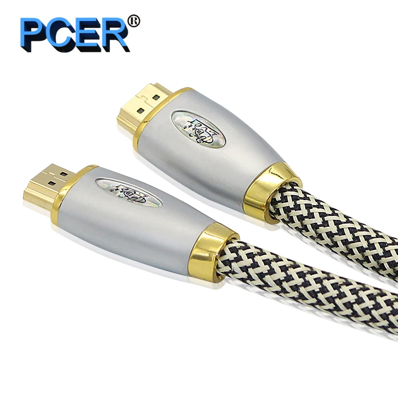 PCER нейлоновый плетеный 4K HDMI кабель 2 0 бескислородная медь 3D изображение шнур