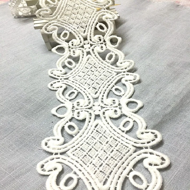 2 ярдов 10 5 см кружевная отделка Кружевная аппликация белый полиэстер для одежды
