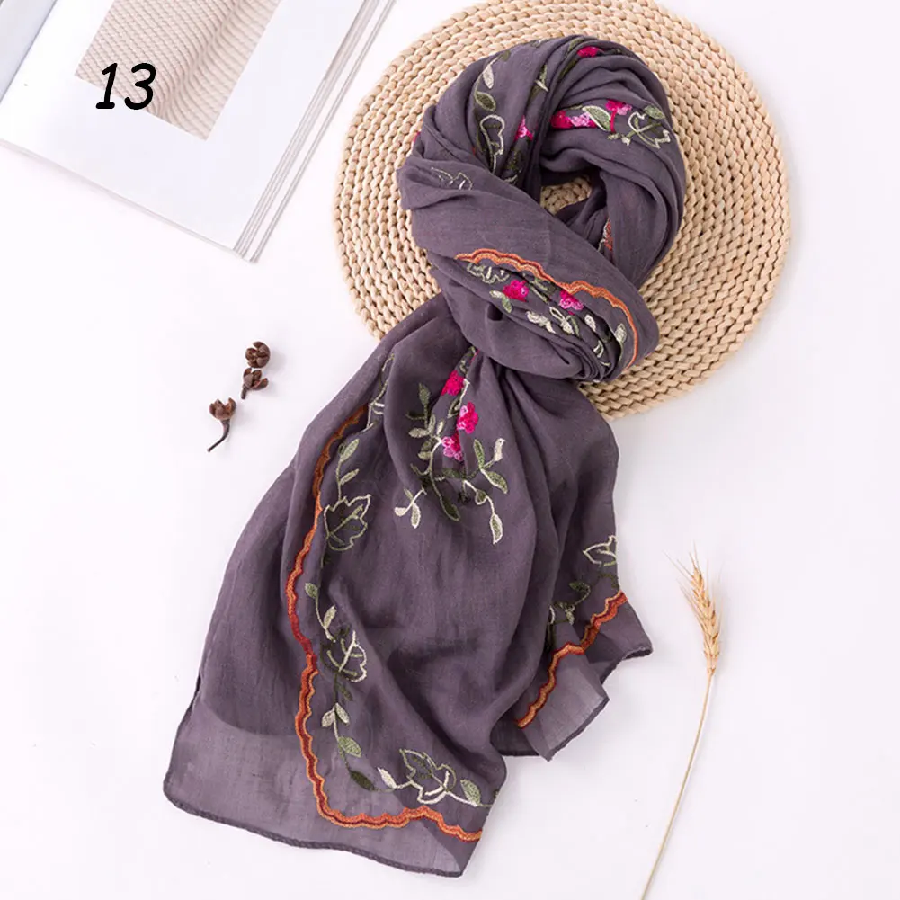 13 Dark Gray Scarf Sparsil весенний шарф из хлопка и льна, женские шали, высокое качество, вышивка, дорожные шарфы, тонкий мягкий большой хиджаб, женский шарф - Цвет: 13 Dark Gray Scarf