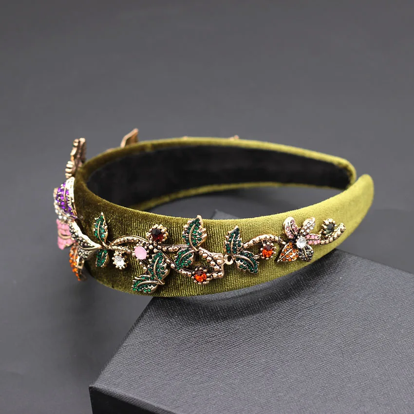 Металлическая Цветочная Универсальная повязка на голову в стиле барокко модные