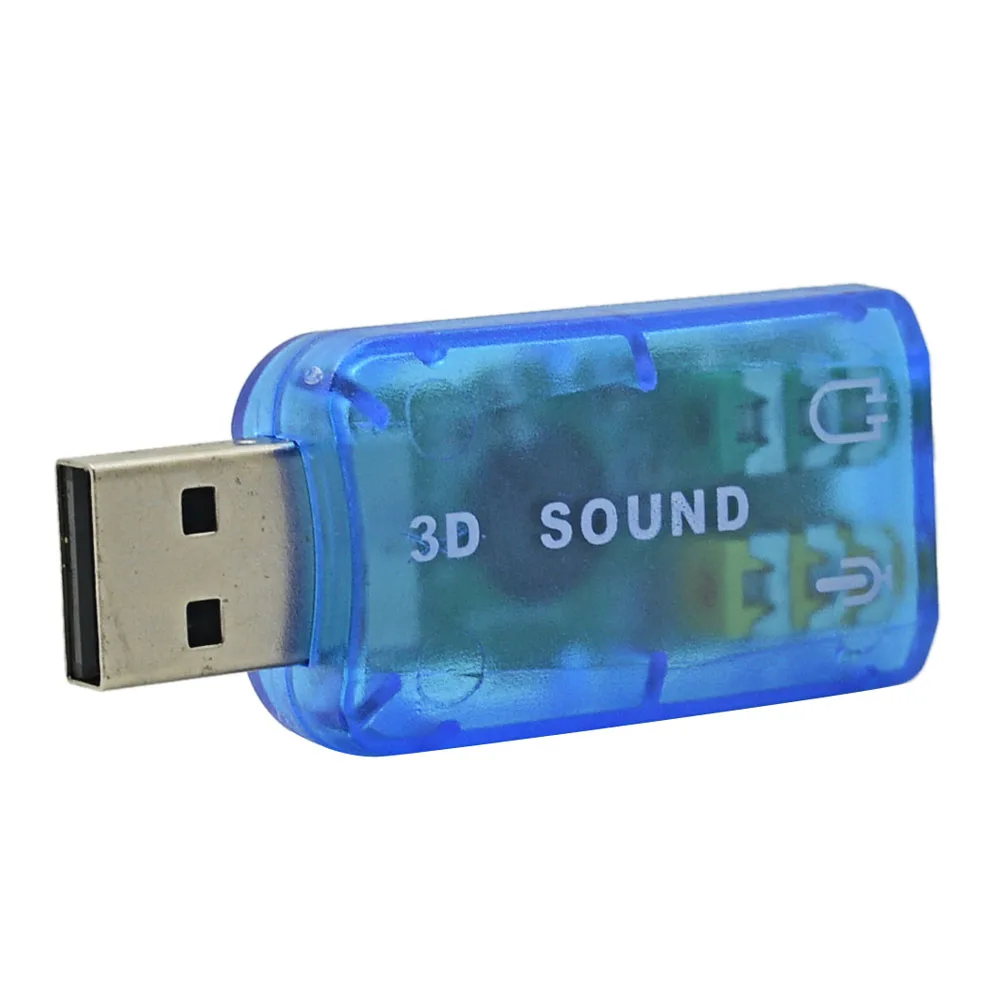 TISHRIC USB External Sound Card 5.1 3D Stereo Mic Headphone Audio Adapter USB to 3.5mm Jack For Mac PC Computer Android Windows