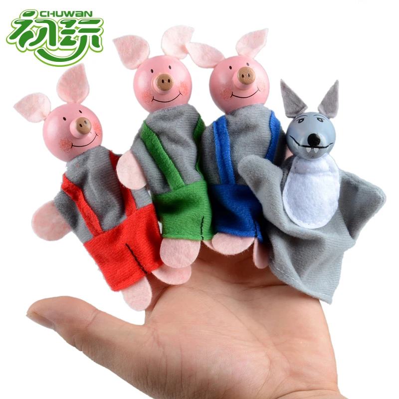 Finger игрушки Три поросенка история серии палец Куклы моды творческих детей