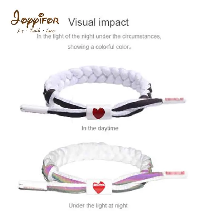 FGHGH красочная Светоотражающая тканевая браслет браслеты Лев сердце любовь