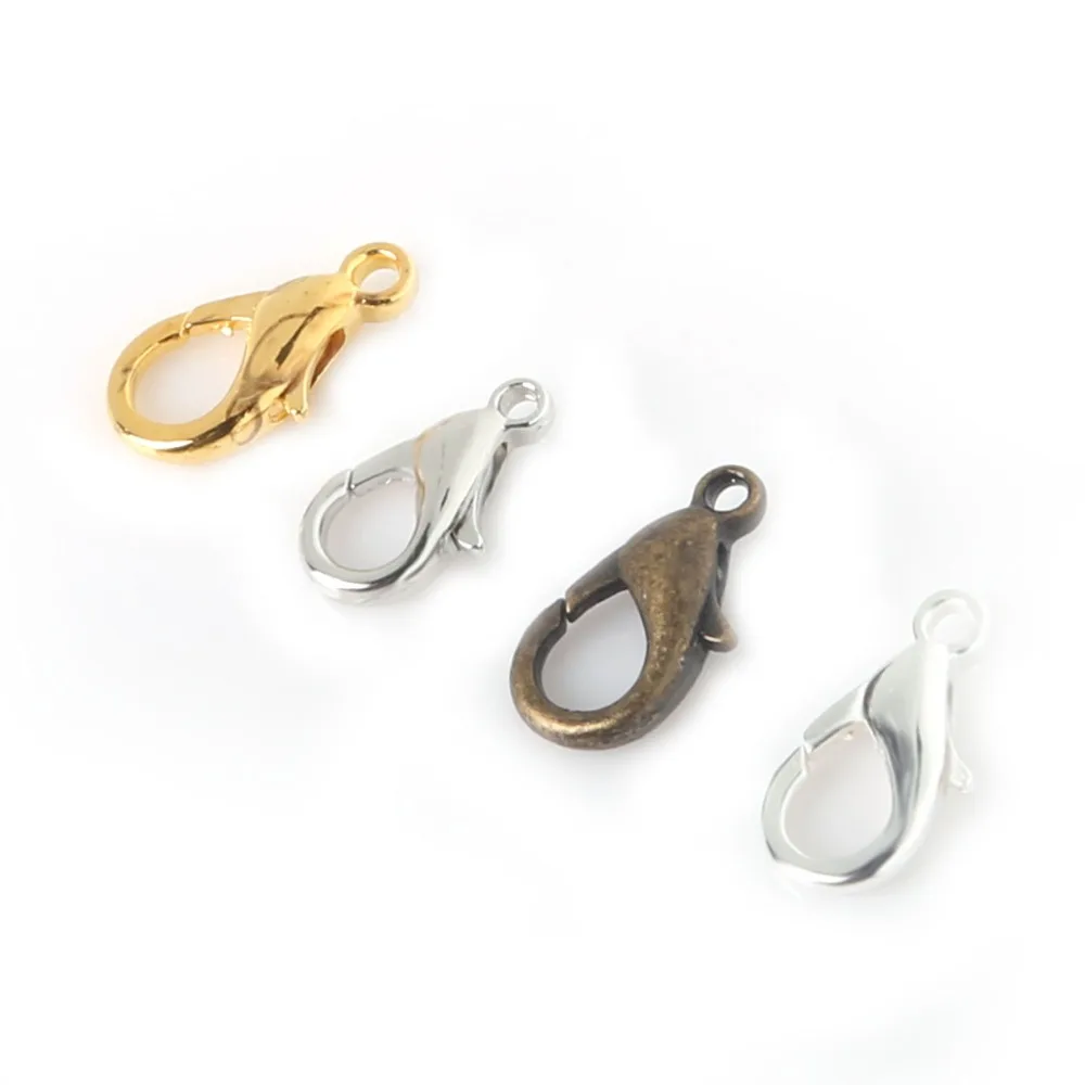Крючки с застежкой из Омара 14 мм золотого серебряного цвета родиевой бронзы для