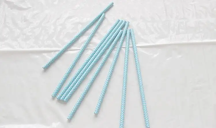 25Pcs Новинка года, синие тематические одноразовые настольные наборы с полосатым рисунком, бумажные стаканчики и доски для детей, декор для дня рождения, столовые приборы - Цвет: 25Pcs