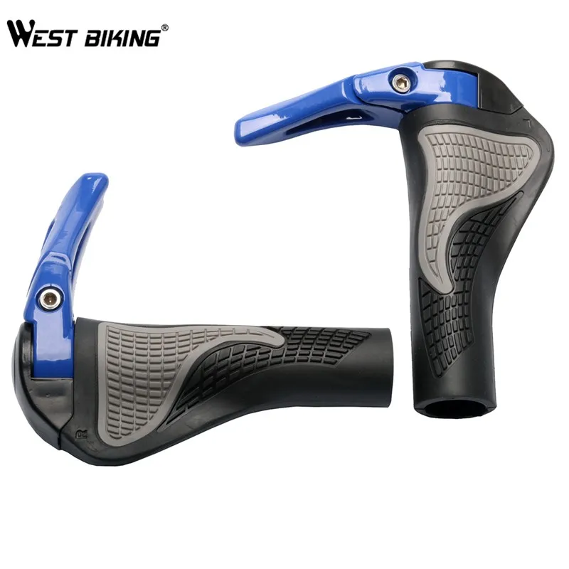 WEST BIKING велосипед MTB Компоненты бар заканчивается Рули резиновые накладки Алюминий Баренд ручка бар Эргономичный нажмите на мягкие ручки