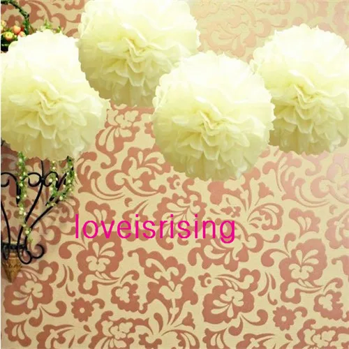 Free Shipping--10"(25cm) 50pcs Red Tissue Paper Pom Poms Flower Ball Baby Shower Favor Party Decor-Mixed 20 Colors uPick | Дом и сад