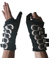 retro mj michael jackson bad bandage black metal black buckle alloy fashion punk club gloves for fans