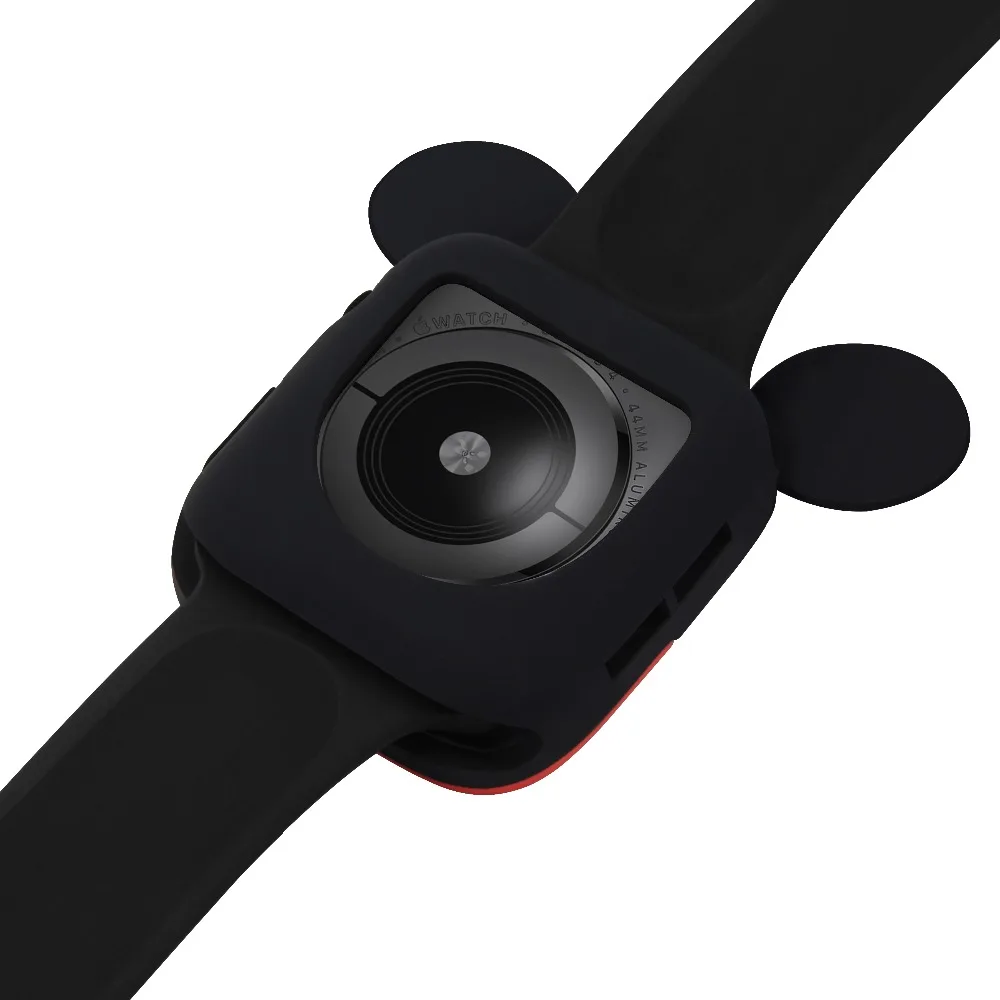 Милый чехол с принтом Микки для Apple Watch 44/40 мм Двухцветный силиконовый защитный