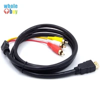 1 5m hdmi to 3 rca male cable high quality audio video av component converter adapter cable for hdtv 1080p 100pcslot