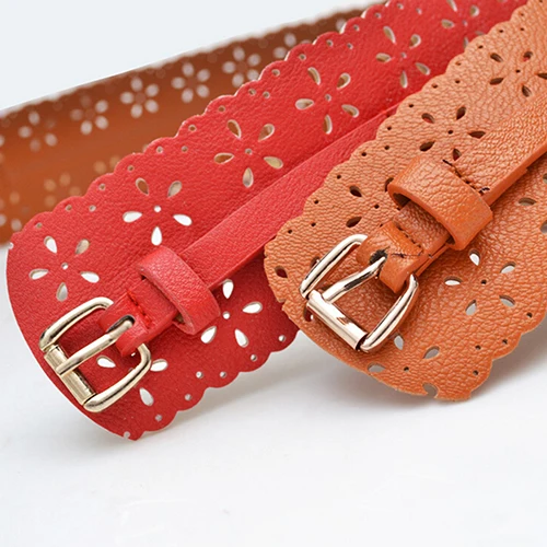 Лидер продаж! Женский модный ремень из искусственной кожи с цветочным узором для