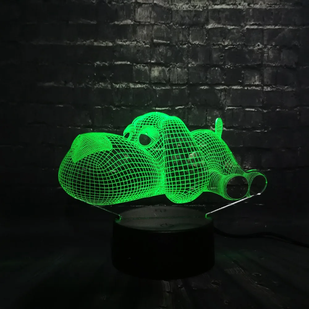 Собака Собачка милый 3D LED Ночник светильник украшение RGB USB лампа спальня спящий 7