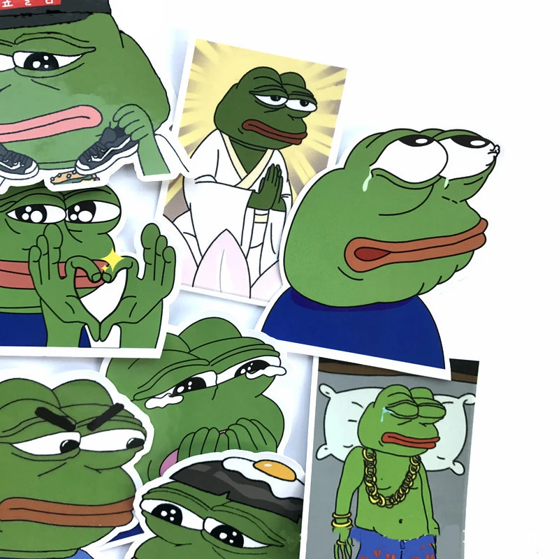 34 шт/компл наклеек с Пепе Sad Frog для сноуборда, багажа, автомобиля, холодильника, ноутбука. Подарки для детей.
