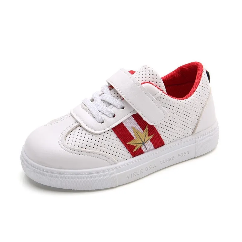 Детская обувь маленькие белые туфли для катамитов детская с кленовыми листьями