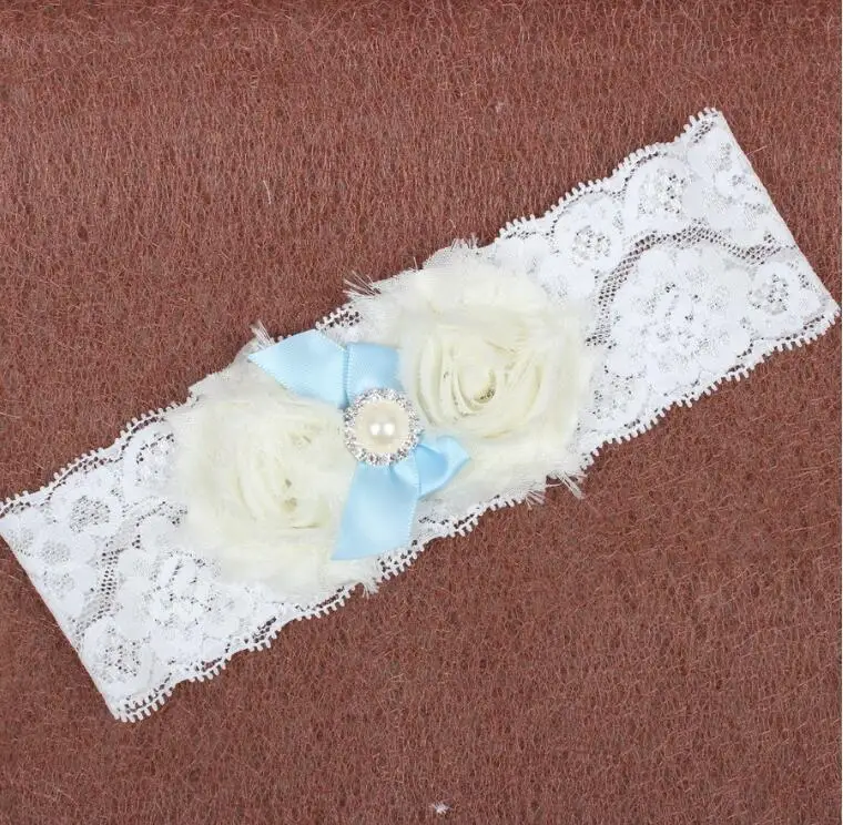 sky blue Бант кружевная Свадебная подвязка, Keepsake, что-то синее на заказ подвязка, детские синие подвязки - Цвет: sky blue
