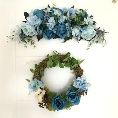 Искусственный Шелковый цветок розы венок на дверь искусственный Венок украшение