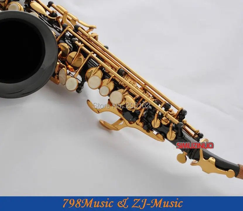 Черный никель и золото Φ Bb key to High F G Key|curved soprano|curved soprano saxophonesoprano saxophone |