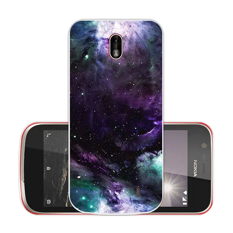 4.5 inch Nebula Case for Nokia 1 2018 DIY Silicone Phone Cases Funda Transparent Soft TPU Back Cover Capa |