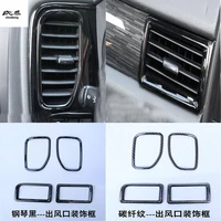 4pcslot abs ccarbon fiber grain frontair conditioning outlet decoration cover for 2013 2018 mitsubishi outlander
