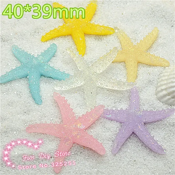Полимерная плоская задняя сторона блестящая морская звезда смешанные цвета