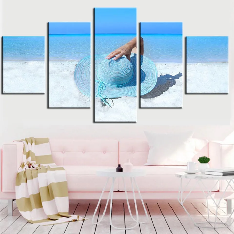 Wall Art HD принты современный плакат 5 комплектов в наборе летние пляжные песочные