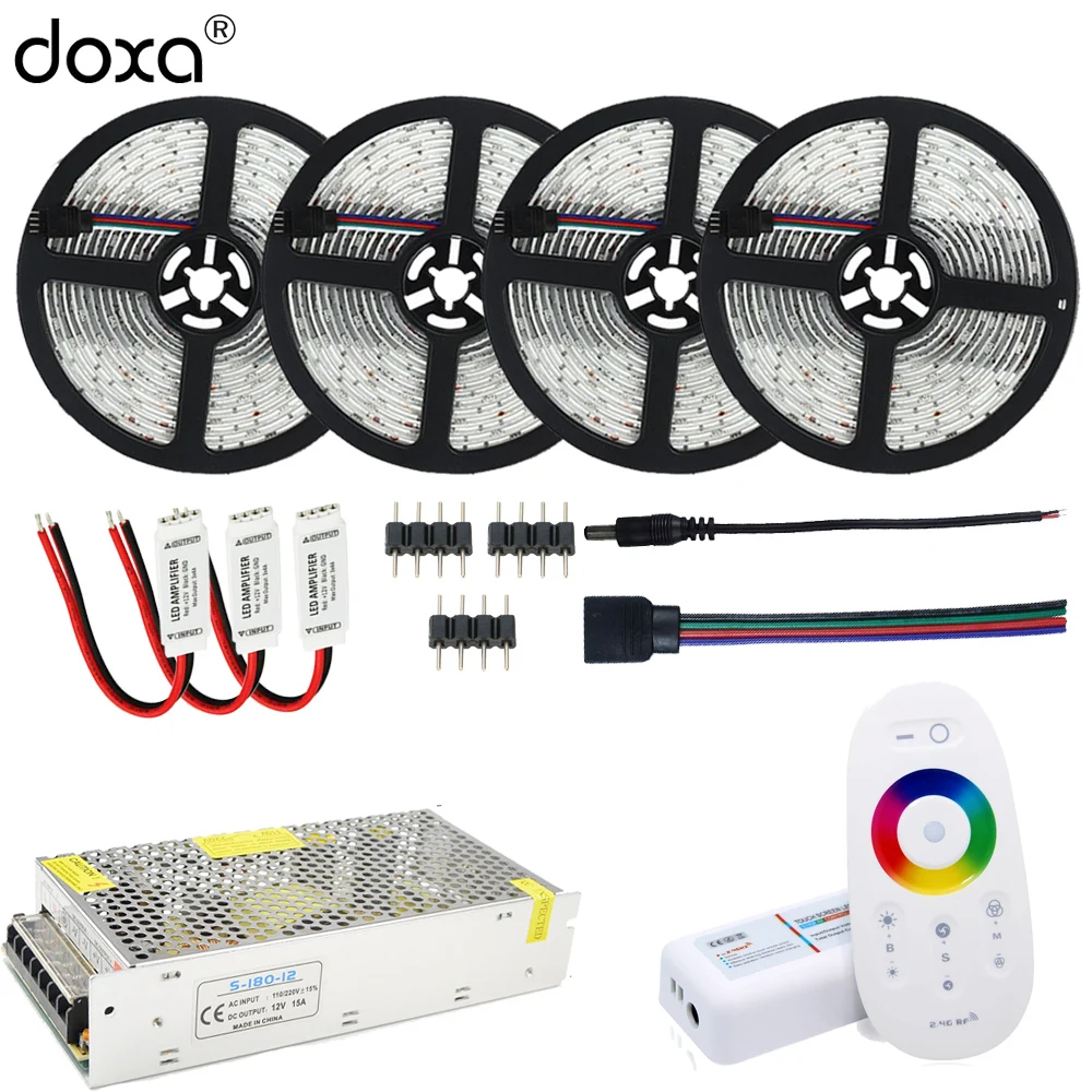BLYN Светодиодная лента 5050 RGB 10 м 15 20 водонепроницаемая в серии + сенсорный пульт