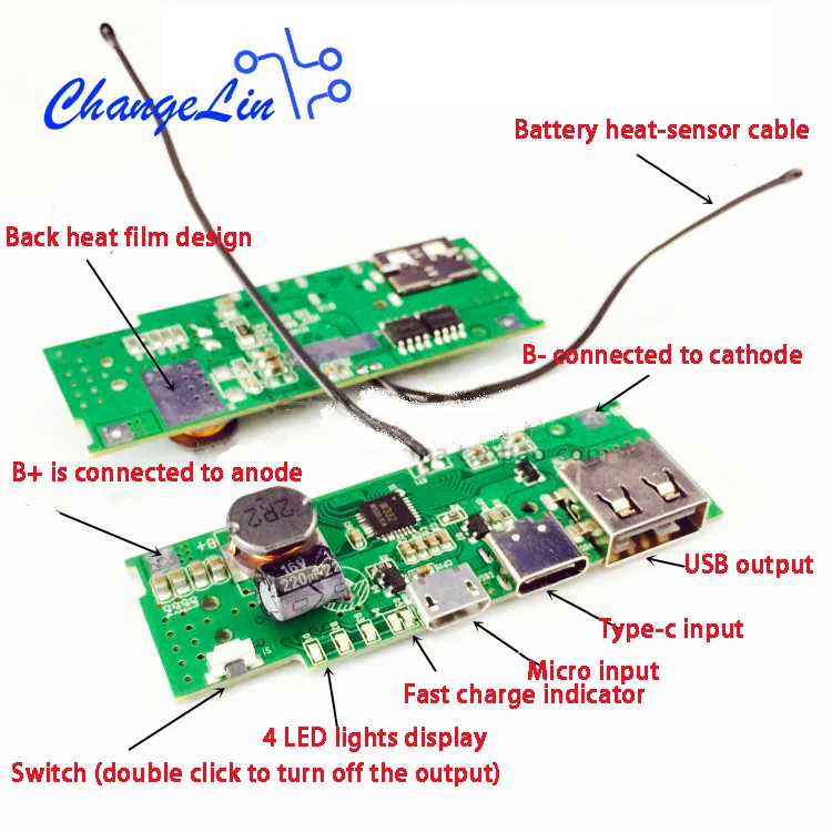 2A QC 3,0 тип-c 18650 PCB мобильный Банк питания печатная плата модуля чехол оболочка микро порт светодиодный DIY наборы гаджет для Xiaomi MIUI