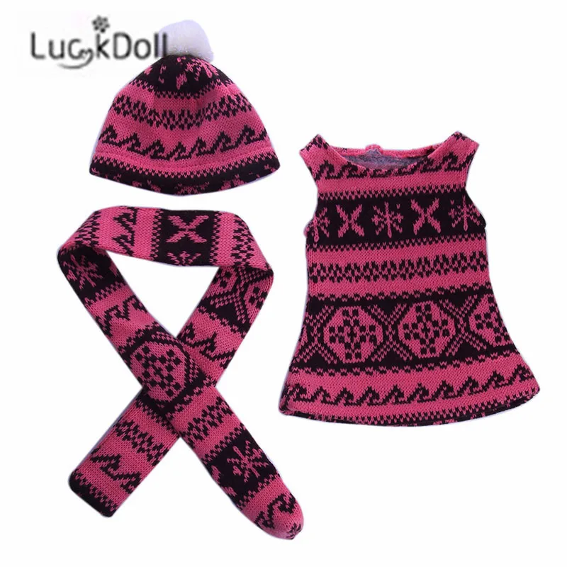 LUCKDOLL высококачественное платье свитер подходит для 18 дюймовых американских