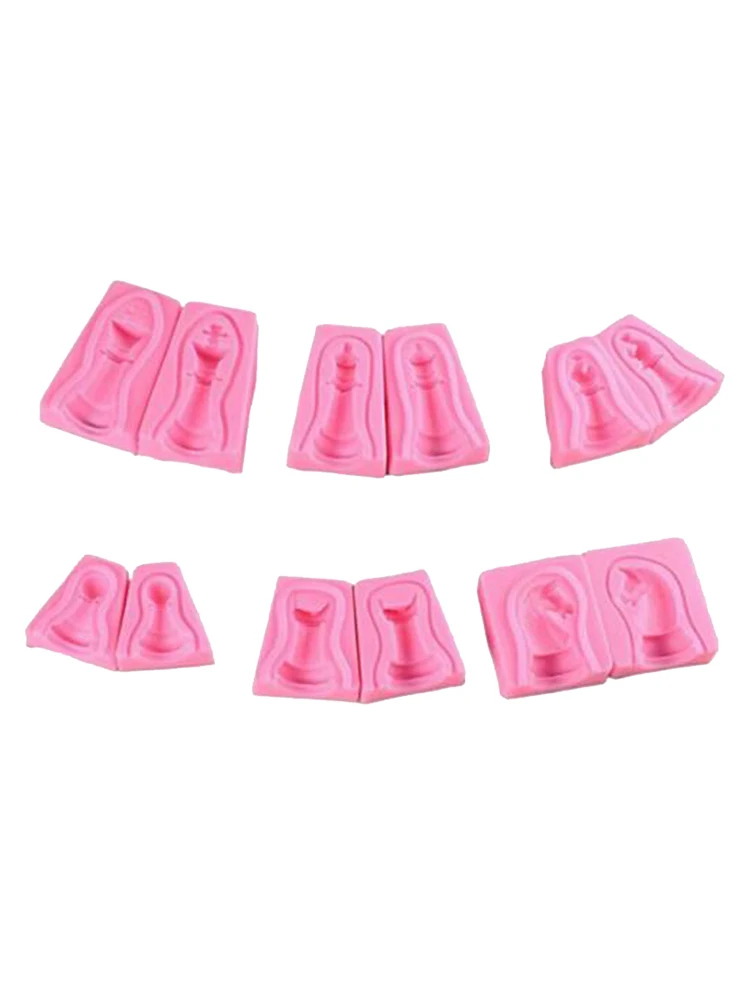 Силиконовые 3D шахматы торта Fondant(сахарная) конфеты антипригарное кухонная посуда пекарня украшения торта средство, мыло полимерной глины пресс-форма Творческий 6 пар
