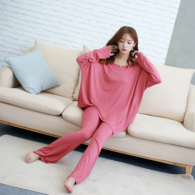 Женский Повседневный костюм из двух предметов свободная Модальная футболка с