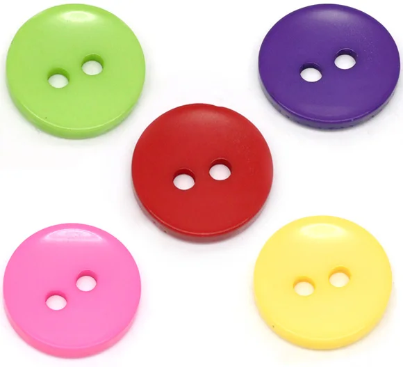 Смешанные Круглые 2 отверстия полимерные швейные кнопки для скрапбукинга 15 мм 100