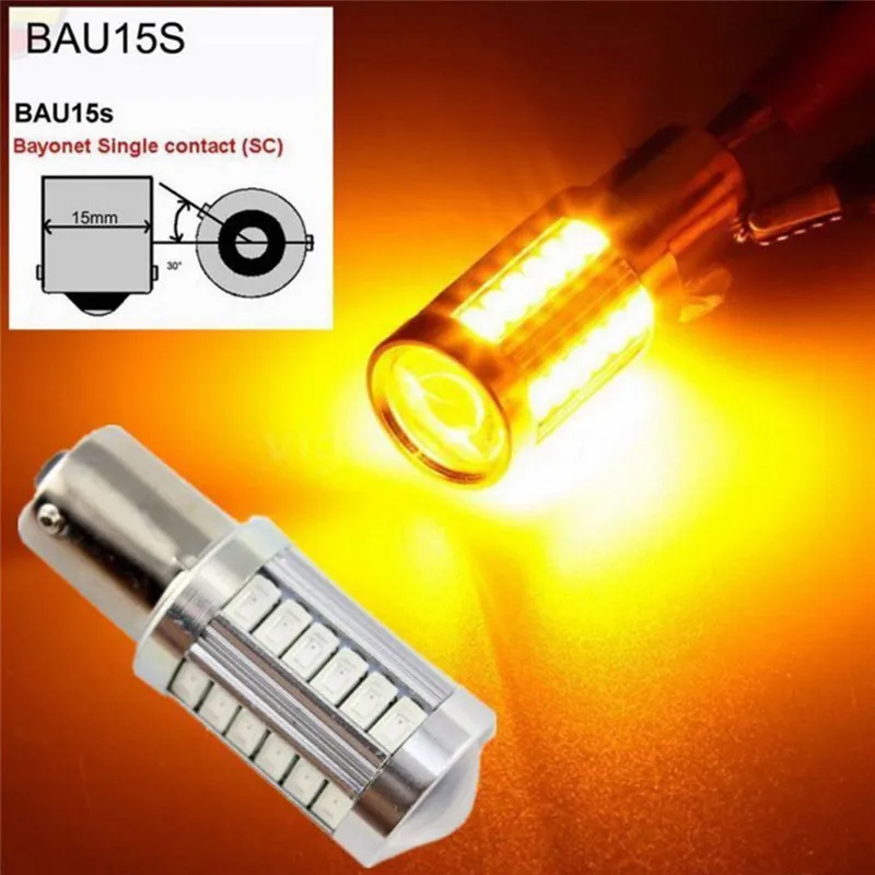 4 шт. Amber 1156PY BAU15S PY21W светодиодный 33SMD Автомобильный задний поворотник, сигнал поворота, стробоскоп, светильник 12 В