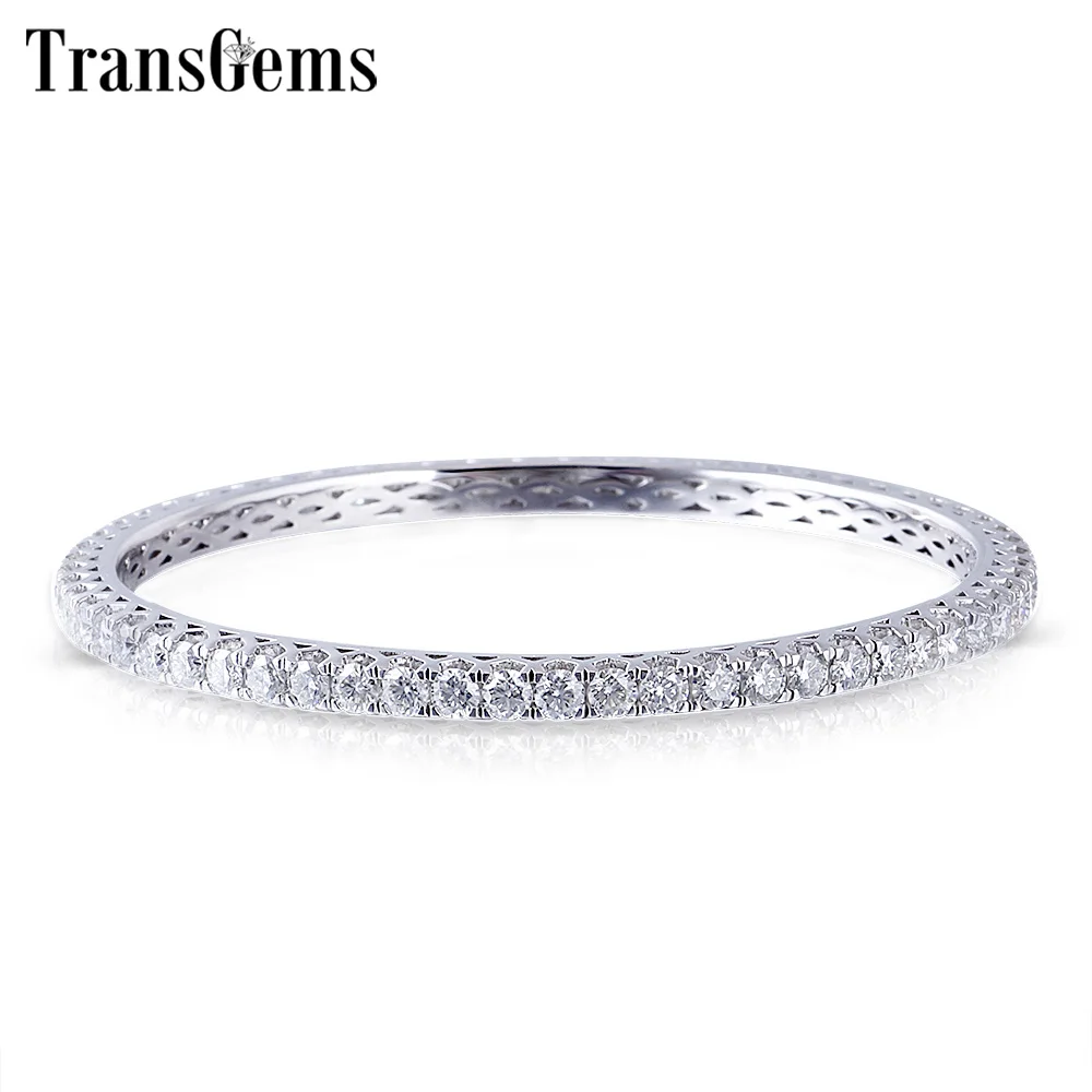 Женский браслет трансформер 10 к белое золото 6 кор 3 мм цвет GH Moissanite 1 шт. размер 17