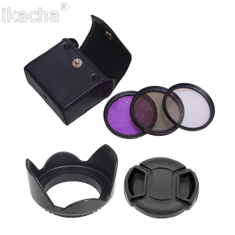 

52mm UV CPL FLD Filter Kit+Front Lens Cap+Flower Lens Hood For Nikon D5600 D5500 D5300 D5200 D3400 D7500 D3200 for AF-S 18-55mm