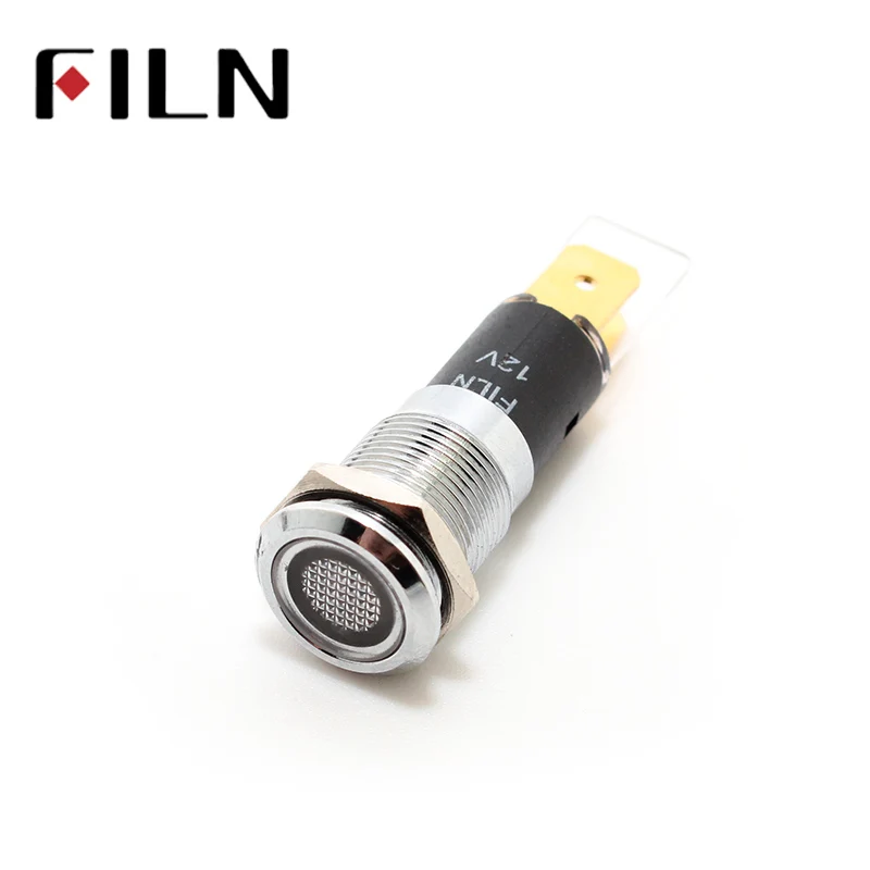 FILN FL1M-12FJ-1 Мини Металл красный желтый зеленый 6В 48В 110В 220В 12В Пилотная лампа с