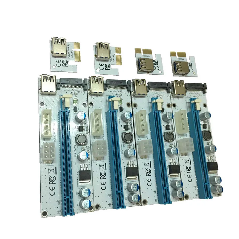 60 см PCI E Express 1X к 16X расширитель переходника адаптер USB 3 0 LED SATA 6 Pin кабель питания